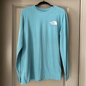 The North Face Long Sleeve Box Logo T-shirt, Light Blue Size Large